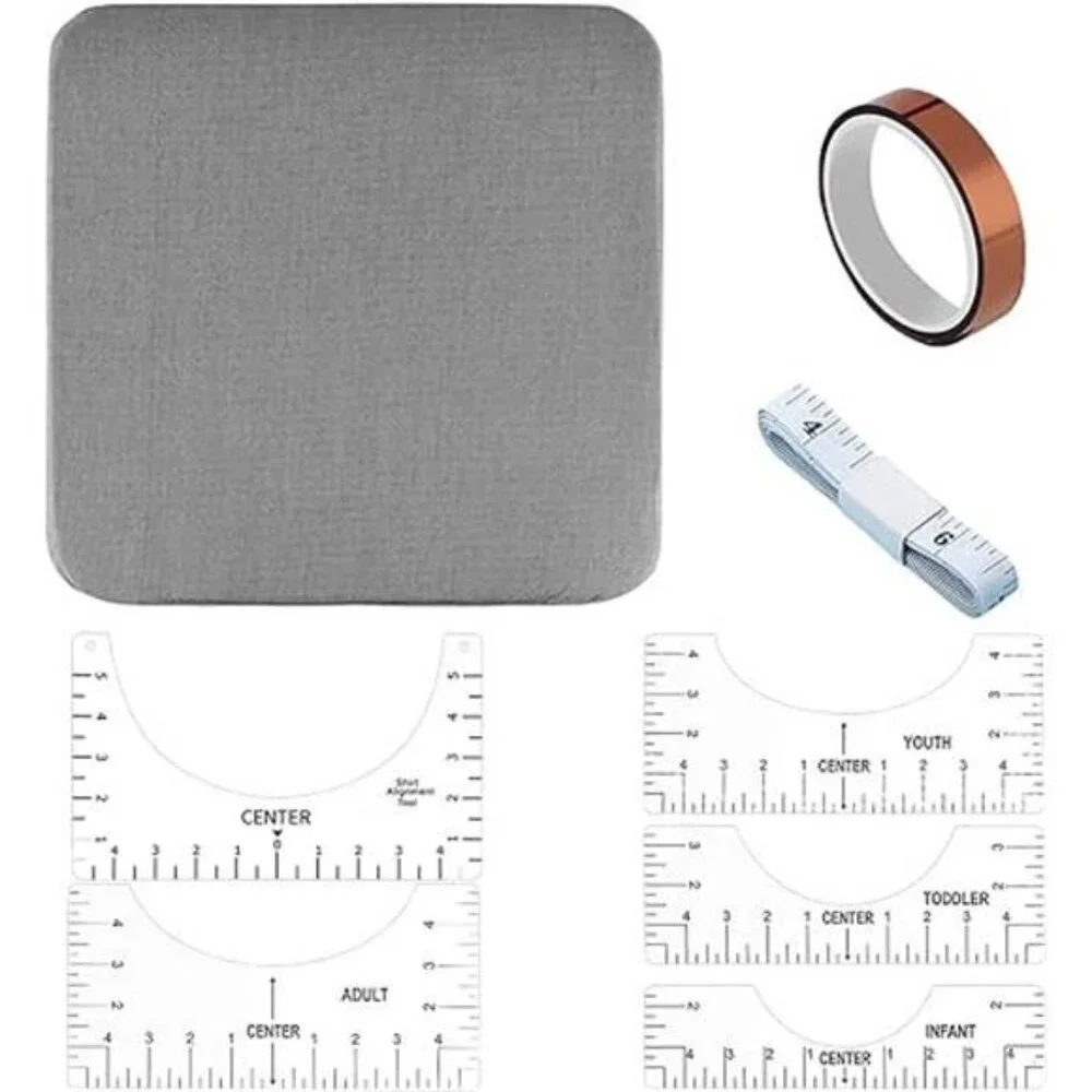 8 Pack Cricut Easy Heat Press 12x12 Easy Press Mat Inch w Tshirt Guide Ruler Set